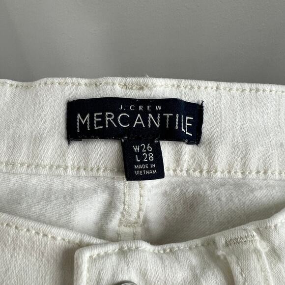 J. Crew Mercantile White Skinny Jeans Women's 26 Denim Mid Rise Stretch - Picture 5 of 6